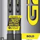 Pilot G2 Premium Gel Pens, Black Pens, Bold Point 1 mm, 2 Black