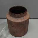 Farmhouse Vase for Home Decor, Vintage Rustic Terracotta Flower Vase Suitable for Home Decor, Living Room, Shelf, Dining Table. 7IN. (6.1*7IN, Brown and Black)