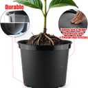 RooTrimmer 5 Gallon 12 Inch Plastic Nursery Pots, Plant Containers with Drainage Holes, Round Sturdy Garden Planters for Indoor/Outdoor Greenery, Gardening Gifts for Women (5-Pack, Black)