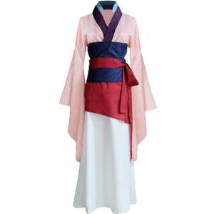 Angelaicos Womens Princess Mulan Costume Dress Chinese Heroine Party Ball Gown (Small, Pink)