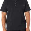 Dickies Men's Heavyweight Henley (3X-Large Tall, Black)