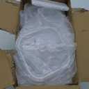 Soup Containers with Lids Glass 32 oz, 4 Cup Borosilicate Glass Food Storage Containers, Microwave & Freezer Safe Jars, Small Square Meal Prep Bowl for Salad, Fruit, Lunch, Ice Cream, Travel, 4 Pack (Transparent)