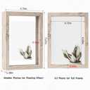 MUYE Square 12x12 Floating Frame in Light Oak,Double Glass Picture Frame Display Photo up to 12x12,Wall Mount or Tabletop Standing with Hanging Hardware Included,2 Pack