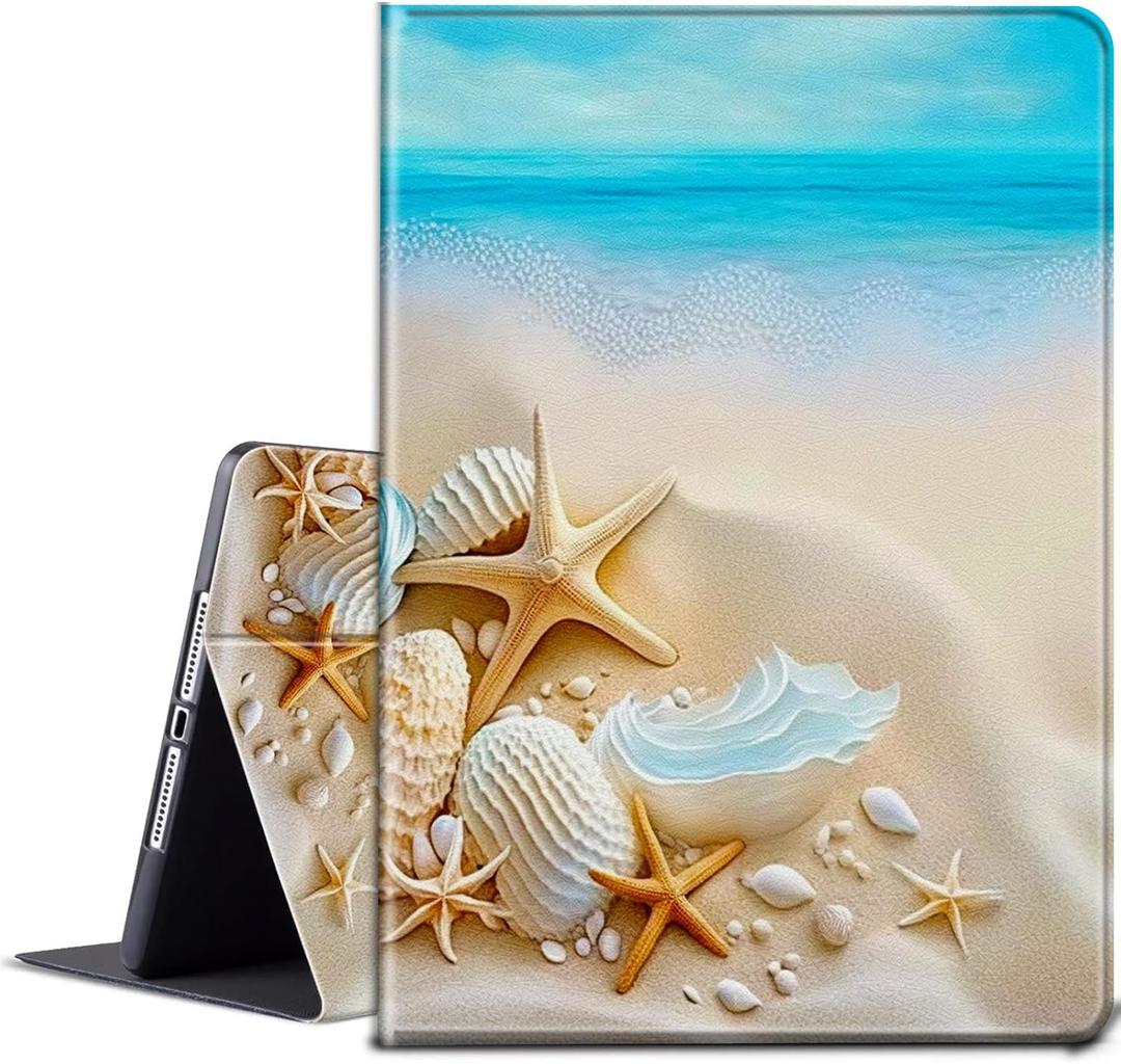 for Samsung Galaxy Tab A9 Plus Case with Adjustable Stand & Auto Wake/Sleep Feature Smart Protect Cover Case for Samsung Galaxy Tab A9 Plus 11 inch 2023 - Seashell On Beach