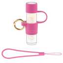 Desing Wish Silicone Chapstick Holder with Cap Cover, 0.6'' Diameter Portable Lip Balm Holder Key Chain Sleeve Chapstick Keychain Holder with Wrist Strap Lanyard - Rose
