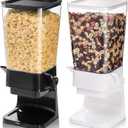 Peohud 2 Pack Cereal Dispenser Countertop, 5.5L Large Capacity Cereal Container Storage, Dry Food Dispenser for Rice, Grain, Nuts, Candies, Oatmeal, Beans, Snacks, Cat Food, Dog Food