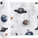 Little Unicorn Premium Cotton Swaddle Baby Blanket | Breathable Fabric | for swaddling, Play, Nursing & More (Planetary)