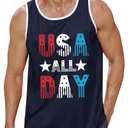 Arvilhill Men's 4th of July Tank Tops American Flag Graphic Sleeveless Shirt, Size: L