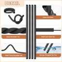 20 Pcs 17 Inch EVA Foam Twist Rubber Ties Reusable Bendable Cable Tie Straps Flexible Heavy Duty Twisty Ties for Organizing Cords Bundling (Black)