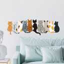 Cat Wall Decals Stickers Removable Bathroom Wall Art Decor Peel and Stick Murals for Nursery Bedroom Living Room Classroom Cars Decorations