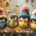 Funny Fall Bird Puzzles for Adults 1000 Pieces Cute Chicken Art Pretty Nature Autumn Landscape Jigsaw Puzzles Impossible Aesthetic Hard Difficult Challenging Puzzle as Family Game