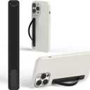 SleekStrip SleekGrip-Essential Ultra Thin Phone Grip Stand,Slim Metal Finger Loop Ring Hand Holder Strap Cell Phone Grips for iPhone 16 Pro Max,17 Air,Android,Case Back - Black x Jet Black