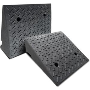 2 Pack Driveway Curb for Ramps, Portable Heavy Duty Rubber Shed, Suitable for Cars, Bicycles, Motorcycles, Wheelchairs, Lawn Mowers, Mobile Pets (19.7 x 19.7 x 6 Inch)