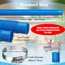 EBOOT 4 Set Pool Pump Hose for Above Ground, 1.5 Inch x 59" Replacement Filter Hose with 8 Clamps and 8 Adapters for Swimming Pool Compatible Accessories(Blue)
