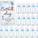 Roowest Bottle Chug Baby Shower Games Favors Including 18 Pcs Bottles with 1 Bottle Chug Wooden Sign for Gender Reveal Baby Shower Party Supplies(Blue,Bear)