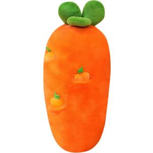 MMTTAO Carrot Plush Toy Vegetable Stuffed Animal Pillow Carrot Plushie Toy Stuffed Cute Soft Plushies Collection Fluffy Hugging Plush Pillow Cushion Home Decoration Gift for Kids Girls Boys, 28Inches