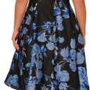 Adrianna Papell V-Neck MIDI Jacquard Dress Blue/Black Multi 18