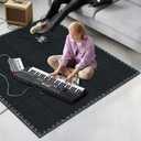 TroyStudio 28 Pcs 0.5" Felt Border Pieces Sound Absorbing Interlocking Floor Mats & Piano Carpet Drum Rug