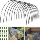Garden Hoops Grow Tunnel, 12 Sets of 7FT Greenhouse Hoops for Raised Beds, Rust-Proof Fiberglass Frame for Garden Netting, Small Greenhouse Kit, DIY Plant Support Garden Stakes, 60 pcs