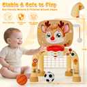 Toddler Basketball Hoop & Soccer Goal Baseball Play Activity Center,Toys for 1 2 3 Year Old Boys Girls,Montessori Sports Toys with Sound Music Christmas Birthday Gifts for Baby Kids 12 Months+
