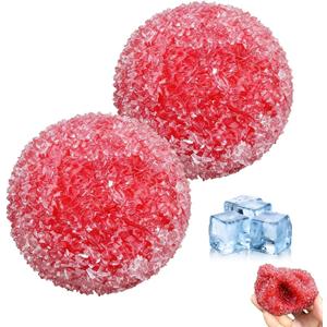 Waxberry Crunchy Squishy Stress Balls, 2Pcs Ice Skin Moldable Fidget Toys, Slow Rising Sensory Squeeze Toy for Relaxation, One Size