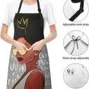 Perinsto Waterproof Apron with 2 Pockets Kitchen Chef Aprons Bibs for Cooking Baking (African Black Woman #02)