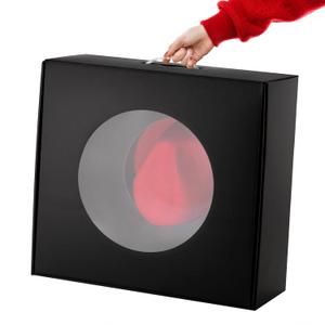 Large Hat Box Gift Box Hat Carrier Wide Brim Felt Straw Panama Fedora Cowboy Hats Protecter Organizer Holder Clear Window Display Storage Portable, Black 18.1 * 16.5 * 6.3" Large Hat Box Gift Box Hat Carrier Wide Brim Felt Straw Panama Fedora Cowboy Hats Protecter Organizer Holder Clear Window Display Storage Portable, Black 18.1 * 16.5 * 6.3"