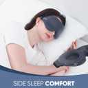 MZOO Luxury Sleep Eye Mask for Side Sleeper Men Women, Zero Eye Pressure 3D Sleeping Mask, Light Blocking Patented Design Night Blindfold, Soft Eye Shade Cover for Travel, Grey