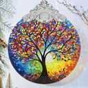 Jocidea Christmas Ornaments - Stained Glass Tree of Life - Multicolor Handcrafted Hanging Ornament for Christmas Tree - Gifts for Family, Friends, Couple - Gifts Exchange