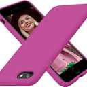 Cordking Designed for iPhone SE Case 2022/2020, Designed for iPhone 7 8 Case, Silicone Ultra Slim Shockproof Phone Case with [Soft Microfiber Lining], 4.7 inch, Shocking Pink