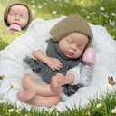 Gileutay 20 inch Full Body Silicone Baby Doll Girl Realistic Sleeping Reborn Newborn Babies that Can Open Mouth Handmade Toy