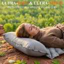 Sleeping Pad, Ultralight Inflatable Sleeping Mat with Pillow & Foot Pump, Extra Thick Compact Camping Mattress for Hiking, Backpacking & Tent Use(Gray), Single