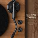 QLEARSOUL SoulBox S1 Vinyl Record Player with Stereo Speakers, Turntable with Built-in Preamp, S-Shaped Tonearm, 33/45 RPM - Walnut