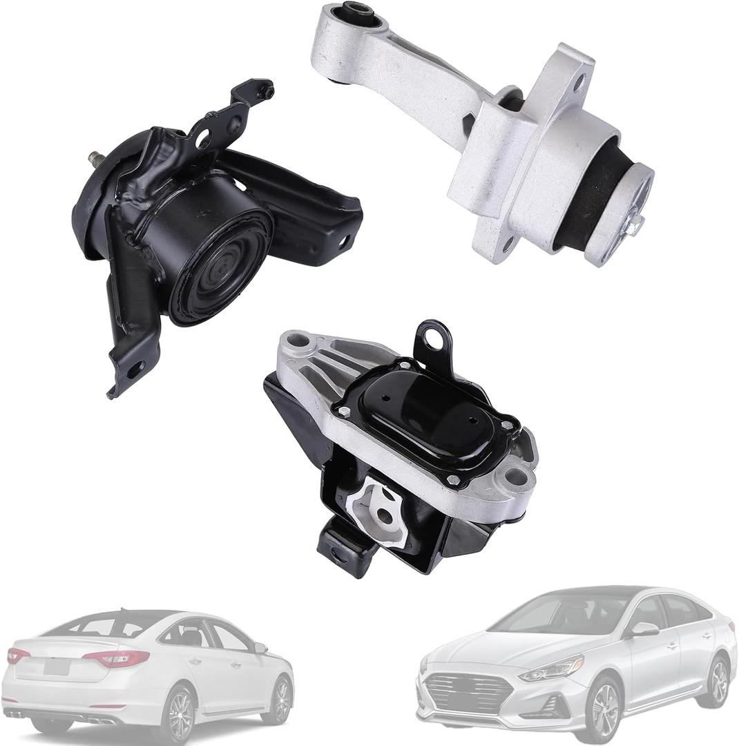 3 Pcs Engine Motor & Transmission Mount Set Compatible for Hyundai Sonata 2015-2017 2.0L 2.4L Automatic Transmission Replaces# 71099 61001 71085 21810-C1020 21950-C1100 21830-C1170