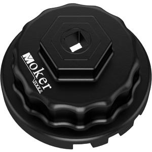 Moker Upgraded for Toyota Oil Filter Wrench, 64mm 14 Flute Aluminum Tool for Easy Oil Filter Removal, Compatible with Toyota, Lexus, and Scion Vehicles Equipped with 2.5L to 5.7L engines (Black)