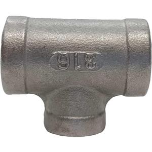 AF Hydro Stainless Steel SS316 Reducing Tee Pipe Fitting, 1 1/2''NPT x 1 1/2''NPT x 3/4''NPT Female Thread, Pressure Rating up to 150 PSI, Class 150 Reducer Connector Adapter