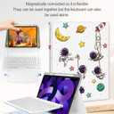 for iPad Air 11 inch Case 2024 - Air 5th/4th Generation 10.9, Pro 11 Case with Keyboard Pencil Holder Tablet Cover Folio Women Girl Cute Kawaii Astronaut for iPad Air 11 2024 (M2), Pro 11