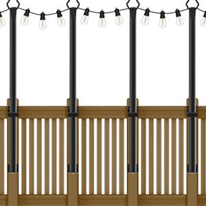 NUERPO 4 Pack String Light Poles,5Ft Metal Poles for Outdoor String Lights,Outdoor Light Poles with Post,Poles/Stand for Outside,Patio,Deck,Backyard,Garden Wedding, Party