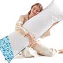 YZ HOME Long Body Pillow for Adults - Firm Body Pillow Insert with Shredded White Memory Foam, Adjustable Height, Soft Support for Side Sleeping, Pregnant Women, Washable (White, 20x54 Inch)