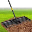Lawn Leveling Rake 30"x10" for Lawn Care - 72" Extendable Stainless Steel Handle with Ergonomic Grip | Professional Grass Leveling Tool for Golf Courses, Soccer Fields, Backyard Turf Maintenance