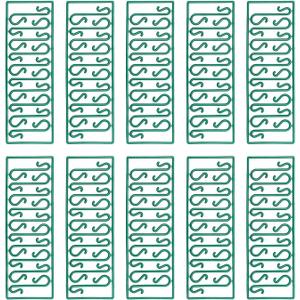 WISHNYMPH 10pieces/set Metal S Shape Hook Multi Function Railing S Hanger Hook Christmas Ornament Hooks s Tree Decor Hook Supply, 4cm, Green