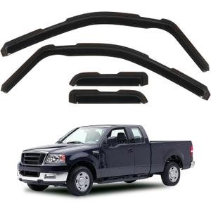 4PCS in Channel Rain Guards for 2004-2014 Ford F150 Extended Super Cab, Durable Side Window Deflectors,Vent Window Visors Shade Shield, 2005 2006 2007 2008 2009 2010 2011 2012 2013