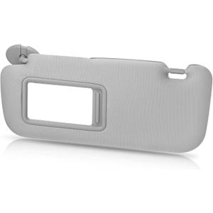 Grey Left Driver Side Sun Visor with Mirror Compatible with Corolla 2008 2009 2010 2011 2012 2013 Replace# 74320-02711-E0