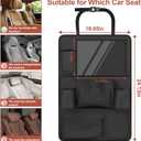Backseat Car Organizer with Touch Screen, Kick Mats Back Seat Protector with 10 Storage Pockets, Car Seat Back Organizers Storage for Snacks, Drinks, Toy, Umbrellas for Kids Road Trip