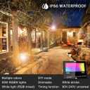 MELPO LED Flood Light Outdoor, 500W Equivalent 5000LM Smart RGB Landscape Lighting with APP Control, DIY Scenes - Timing - Warm White 2700K - Color Changing Uplight, IP66 Waterproof US Plug (4 Pack)