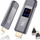 TTQ Wireless HDMI Transmitter and Receiver, 4K Decode 1080P Output, Wireless HDMI Sender Extender, Metal Housing, LED Display, 100FT Range, 2.4G&5G, for PC/DV/HDTV/Projector/TV Box (Gray)