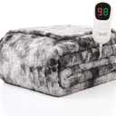 Homemate Electric Heated Blanket Full Size - 72"x84" Heating Blanket Full Size 1/2/4/6/8 Hours Auto-Off 10 Heat Level Over-Heat Protection Luxury Faux Fur Sherpa ETL Certification