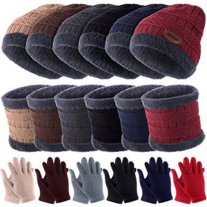 Liitrsh 24/48 Pcs Toddle Hat Scarf Glove Earmuffs for 2-8 Years Boy Girl, Winter Beanie Caps Gloves Mittens Earflaps (Multicolor)