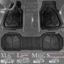 CAR PASS Heavy Duty Rubber Car Mats with Cargo Liner, Deep-Dish Car Floor Mats and Trunk Mat All Weather, Universal Trim-to-Fit for SUVs Trucks Sedans, Waterproof Anti-Slip, Trimmable V12 Black