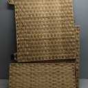 OIAHOMY Laundry Hamper with Lid, 140L Clothes Hamper with 3 Removable Liner Bags, Foldable Basket with Lid, Synthetic Wicker Laundry Basket for Bedroom, 27x 13 x 26 Inches, Brown